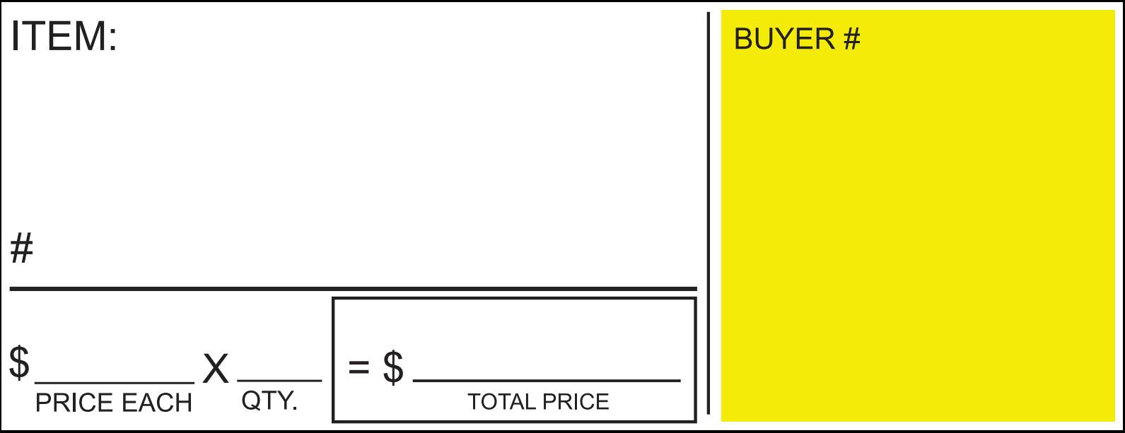 Clerking Sheets, Auction Sheets