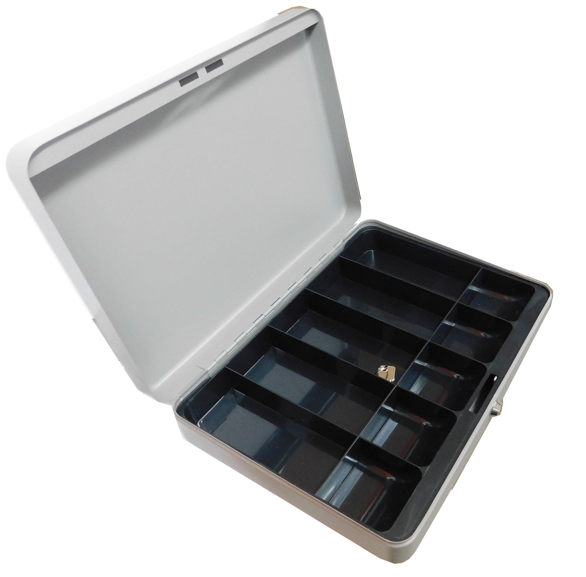 Steel Cash Box w/ 10 Compartment Tray